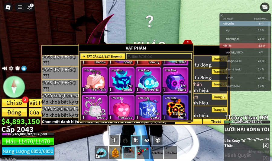  - lưỡi hái bóng tối, 5 trái đỏ Cá V4